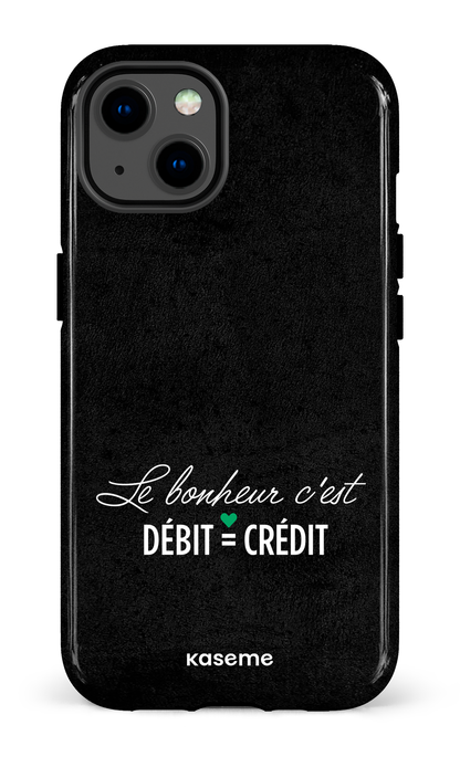Le bonheur c'est débit = crédit (noir) - iPhone 13 Tough