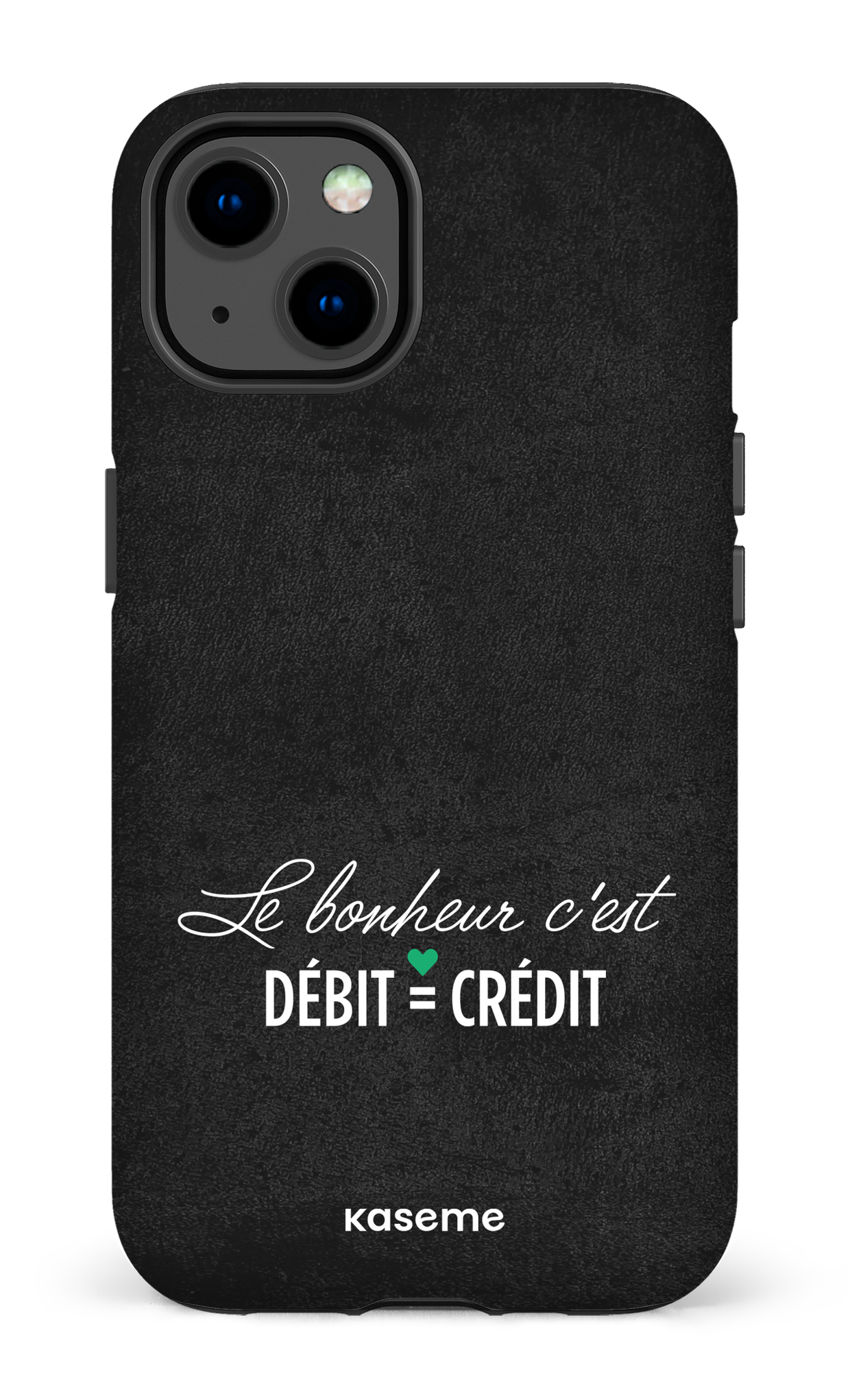 Le bonheur c'est débit = crédit (noir) - iPhone 13 Tough Matte