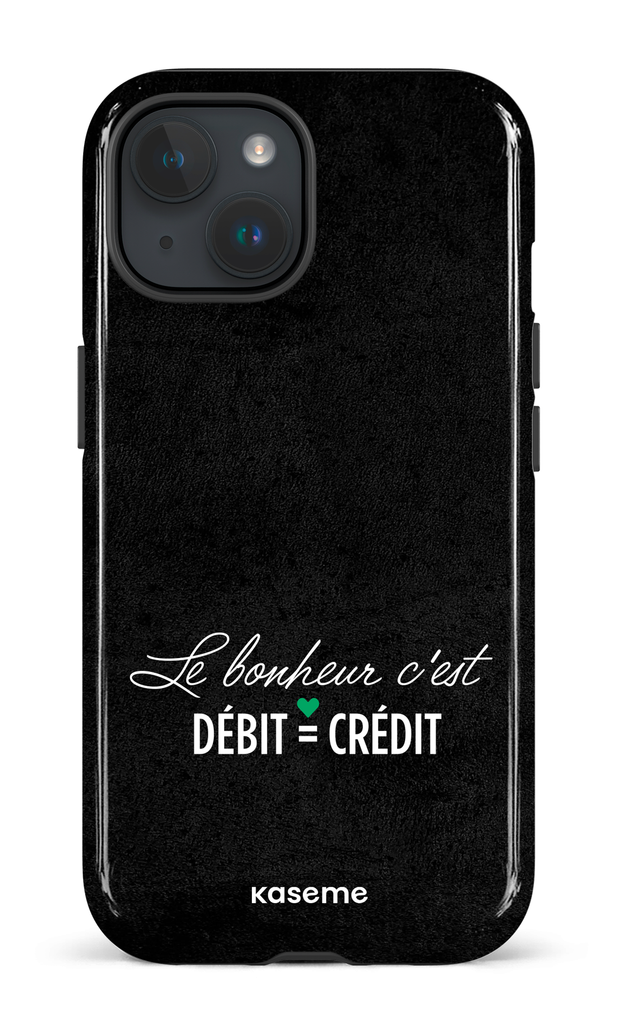 Le bonheur c'est débit = crédit (noir) - iPhone 15 Tough (Gloss)