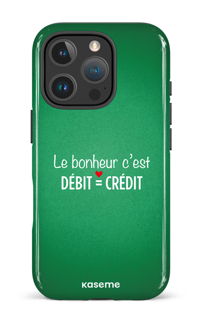 Le bonheur c'est débit = crédit (vert) - iPhone 16 Pro Impact Case