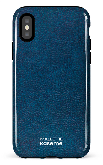 iPhone X/XS Tough Cuir Bleu x Mallette -