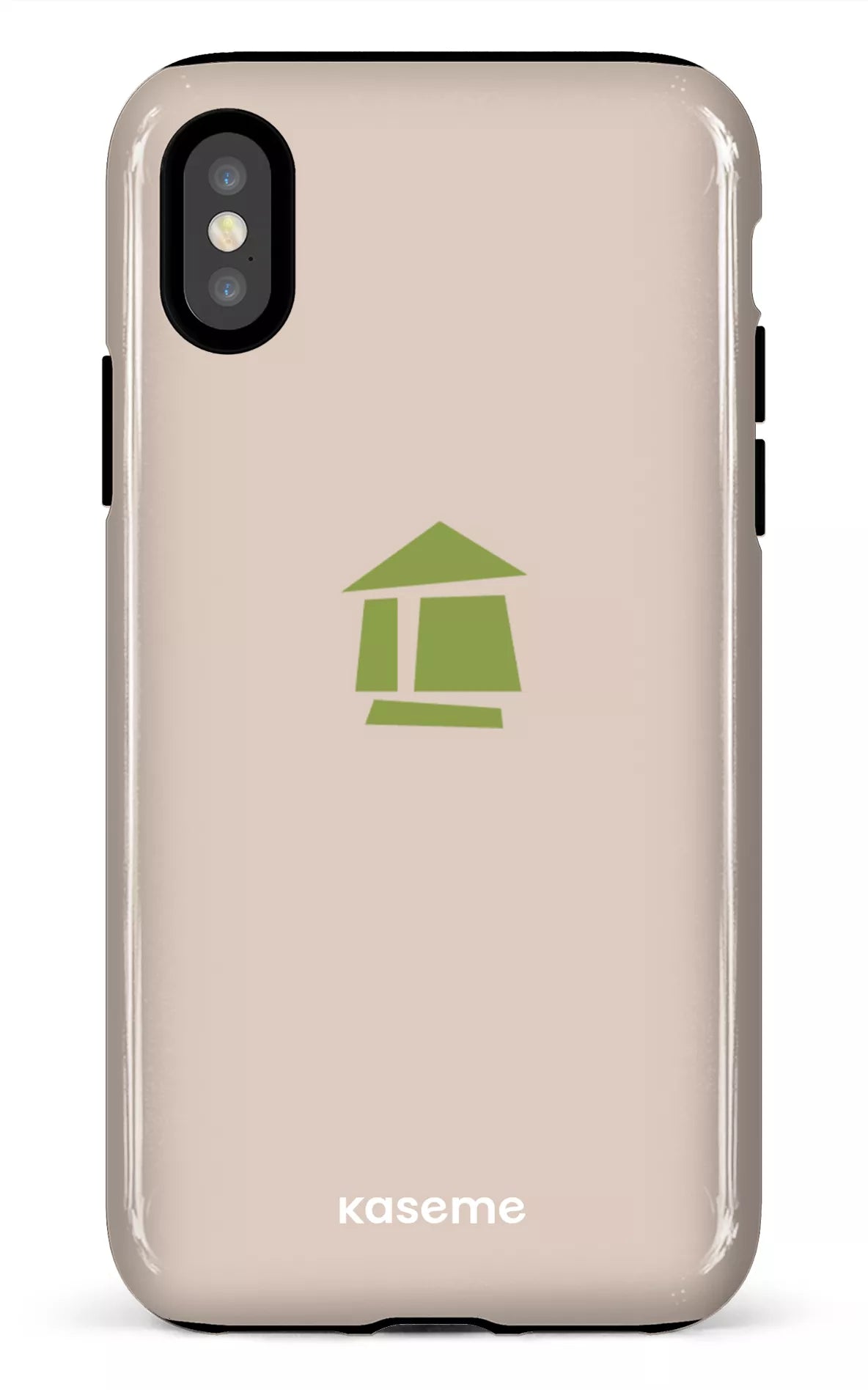 iPhone X/XS Tough Flordeco logo grège -