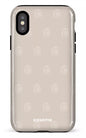 iPhone X/XS Tough Flordeco motif grège -