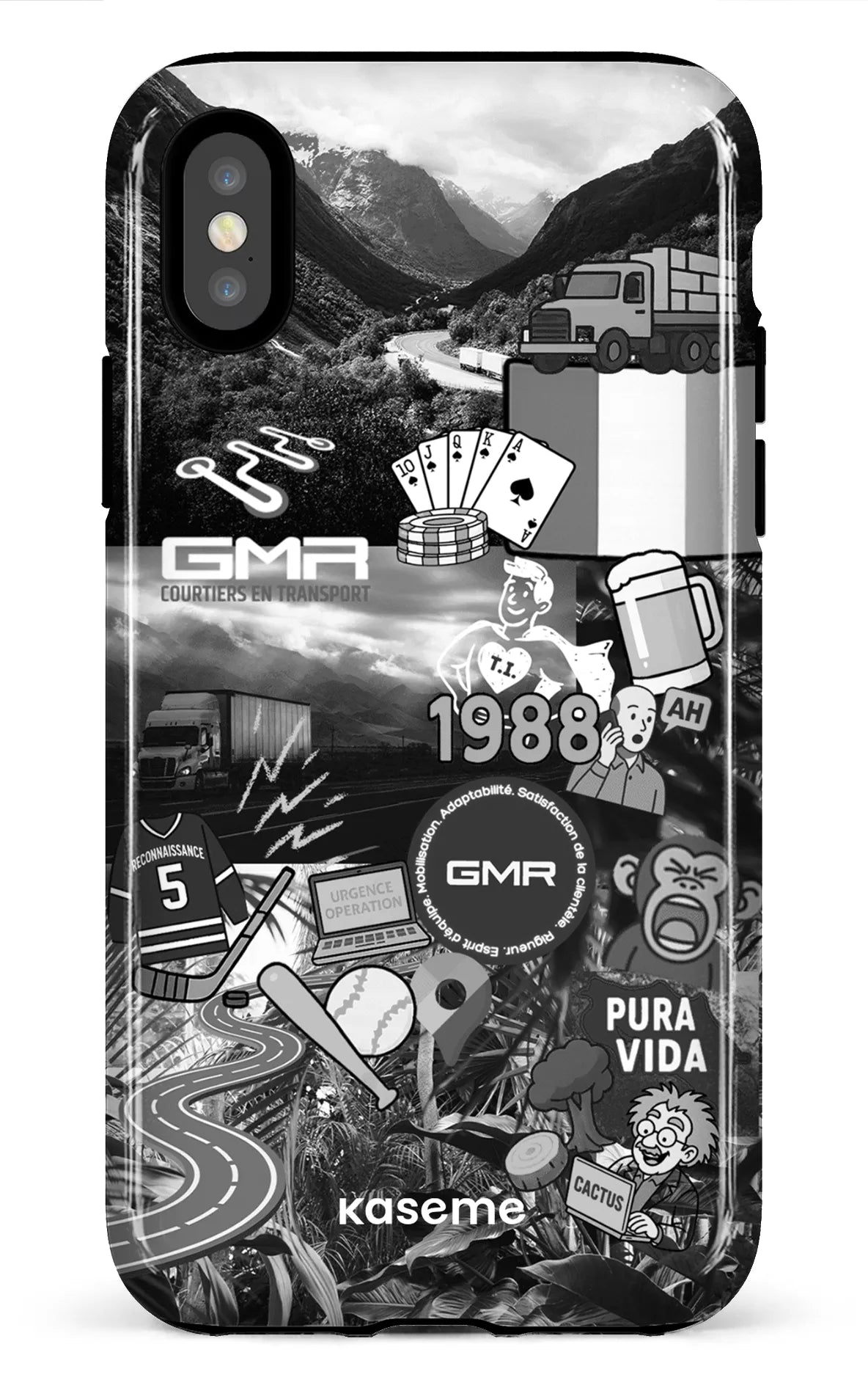 iPhone X/XS Tough GMR Collage Noir et Blanc -