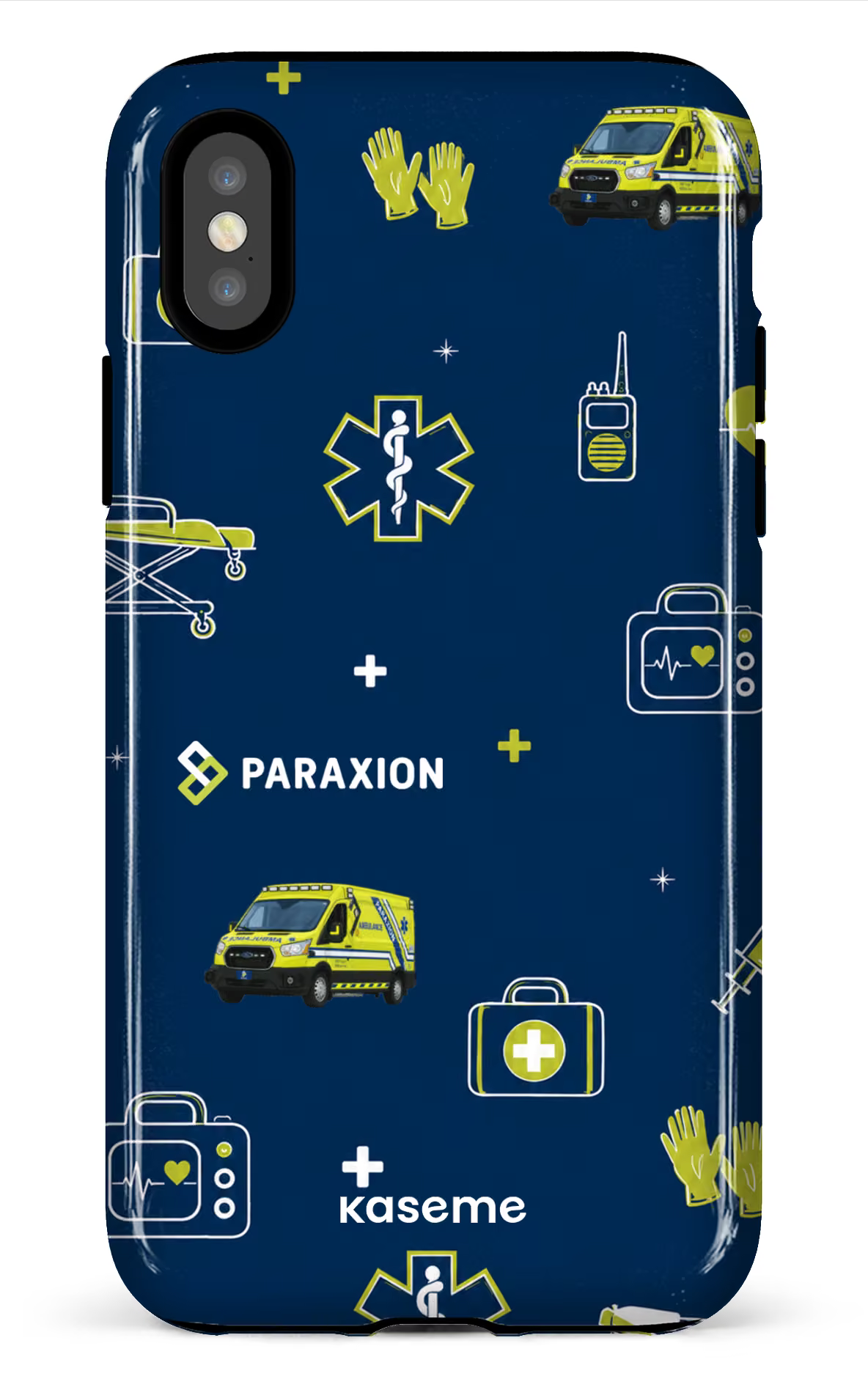 iPhone X/XS Tough Icônes bleu Paraxion -