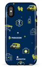 iPhone X/XS Tough Icônes bleu Paraxion -