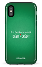 iPhone X/XS Tough Le bonheur c'est débit = crédit (vert) -