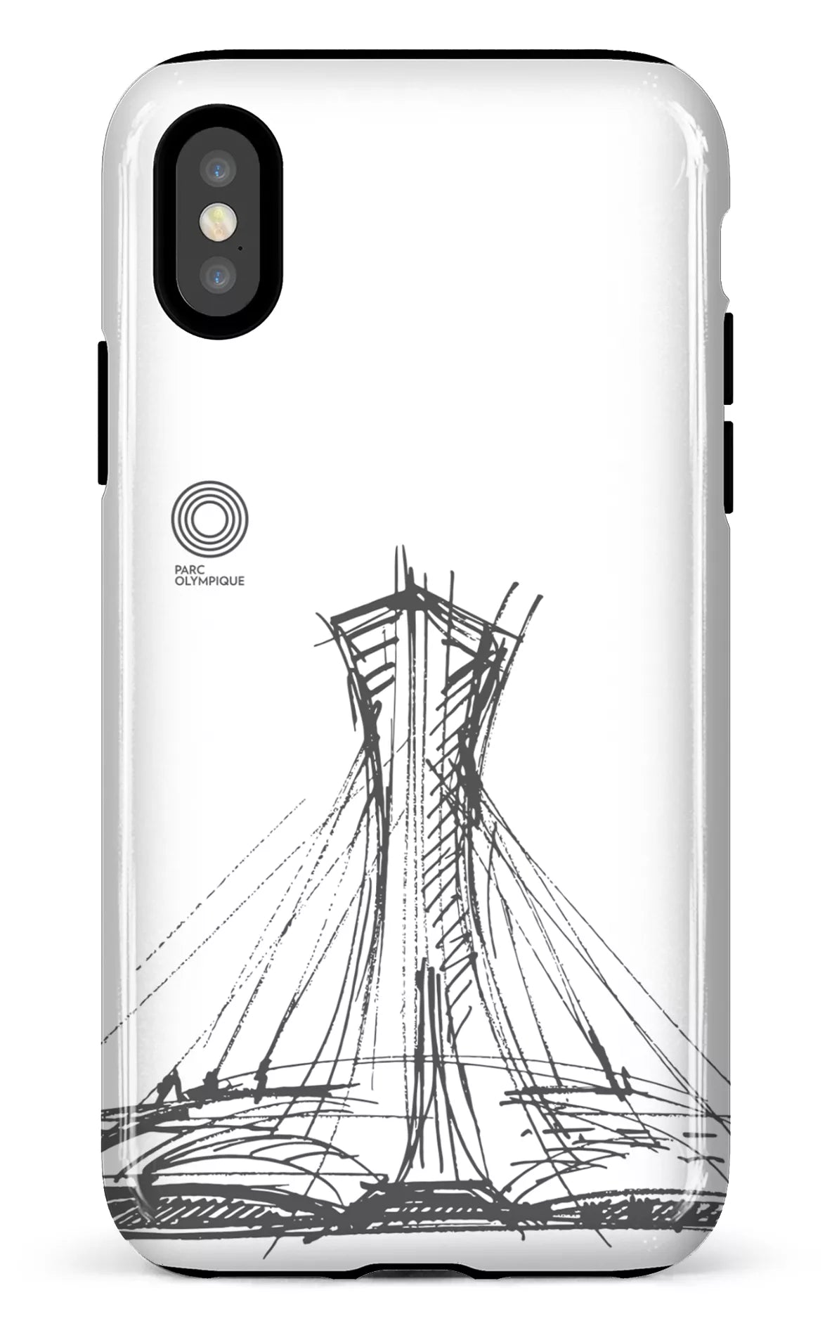 iPhone X/XS Tough Parc Olympique - Croquis Blanc -
