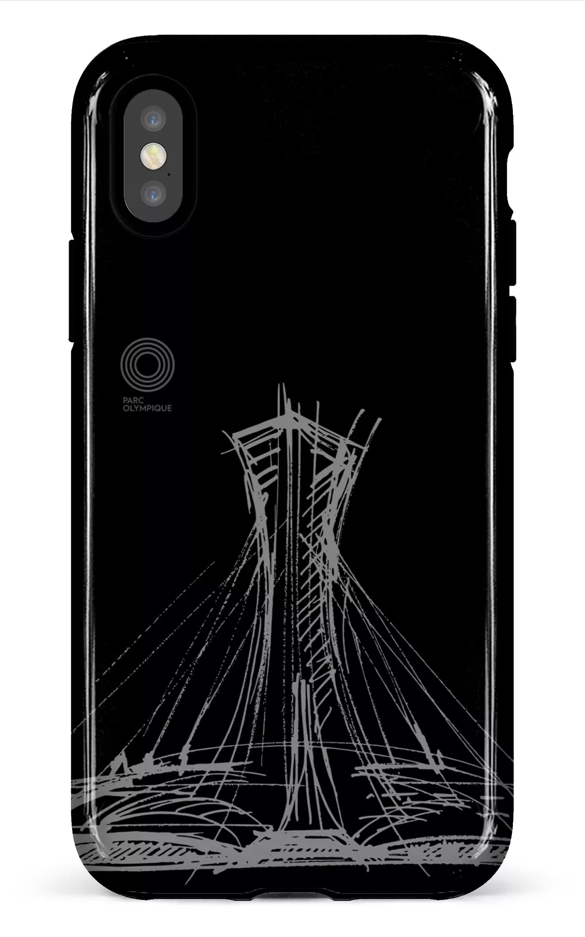 iPhone X/XS Tough Parc Olympique - Croquis Noir -