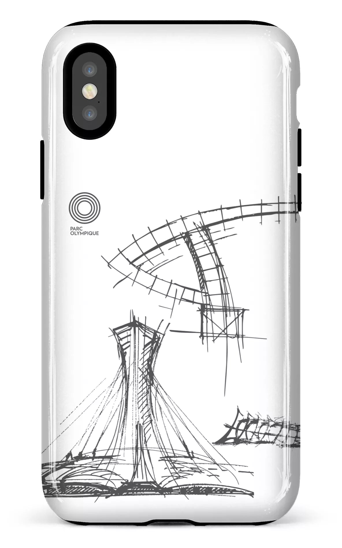 iPhone X/XS Tough Parc Olympique - Croquis Plan Blanc -