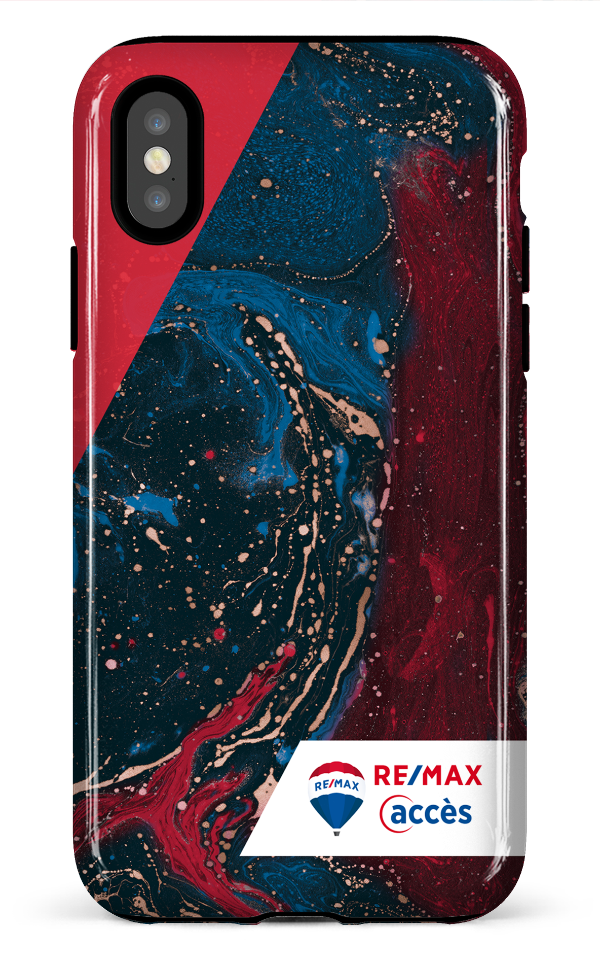 iPhone X/XS Tough Peinture marbrée sombre -