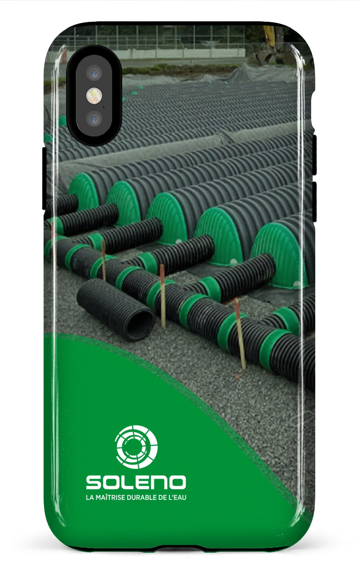iPhone X/XS Tough Soleno tuyaux vert x vague -