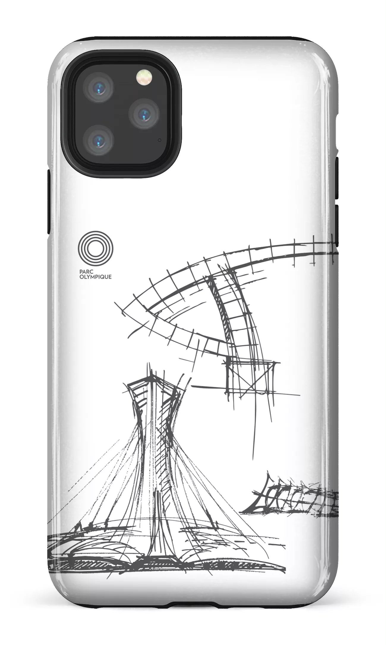 iPhone 11 Pro Max Tough Parc Olympique - Croquis Plan Blanc -