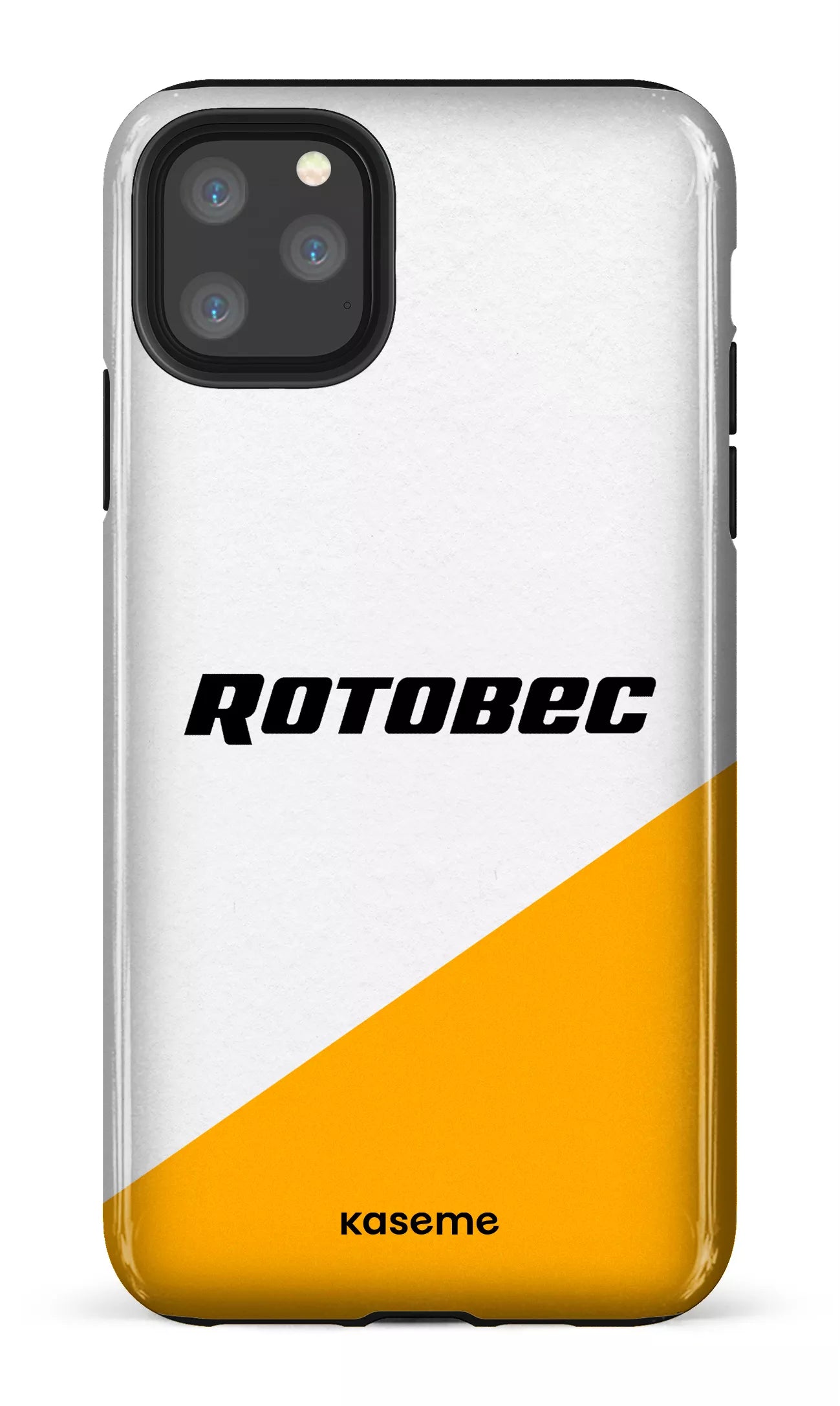 iPhone 11 Pro Max Tough Rotobec Blanc et Jaune -