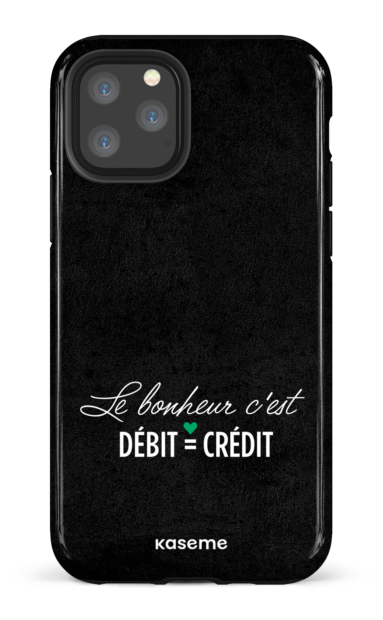 iPhone 11 Pro Tough Le bonheur c'est débit = crédit (noir) -