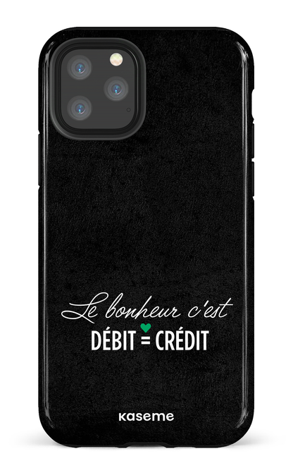 iPhone 11 Pro Tough Le bonheur c'est débit = crédit (noir) -