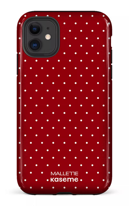 iPhone 11 Tough Ditsy Rouge x Mallette -
