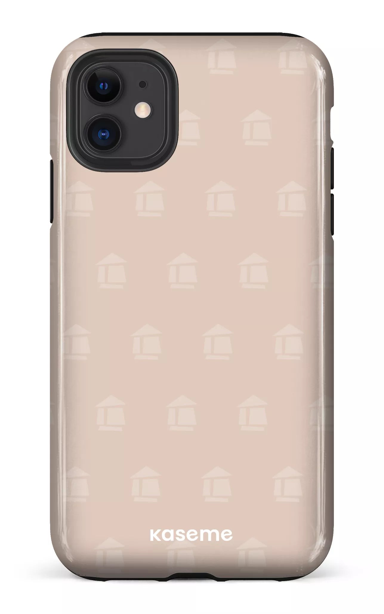 iPhone 11 Tough Flordeco motif grège -