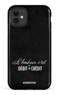 iPhone 11 Tough Le bonheur c'est débit = crédit (noir) -