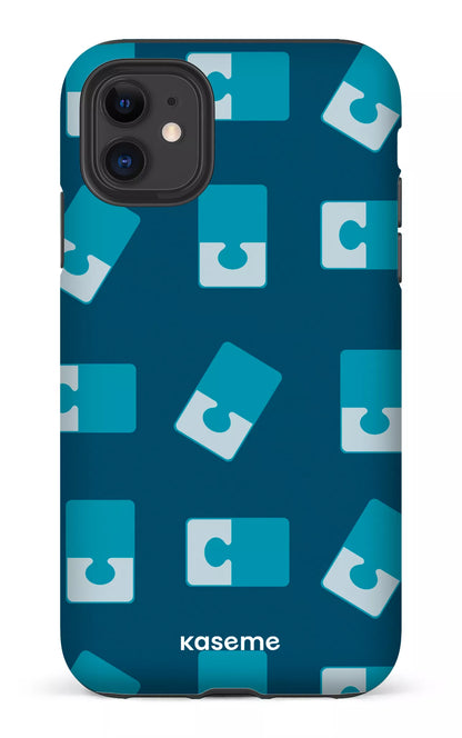 iPhone 11 Tough Matte Casse-tête Bleu -