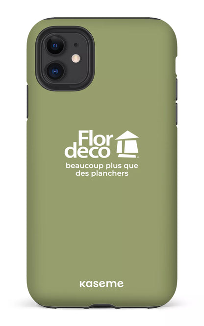 iPhone 11 Tough Matte Flordeco logo Sauge -