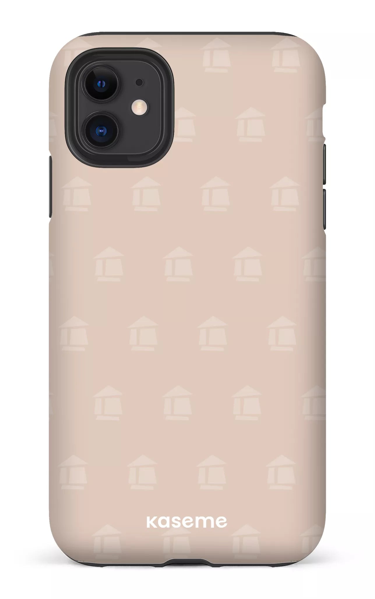 iPhone 11 Tough Matte Flordeco motif grège -