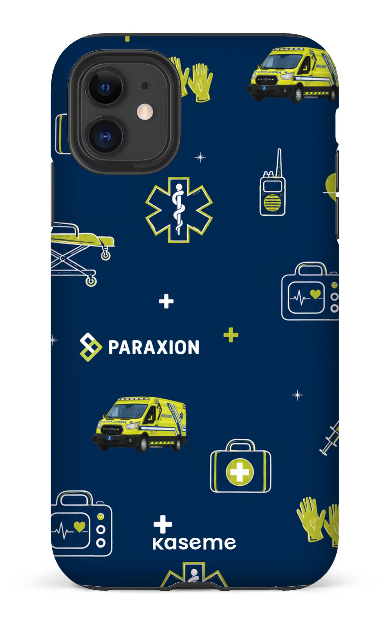 iPhone 11 Tough Matte Icônes bleu Paraxion -