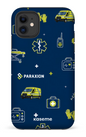 iPhone 11 Tough Matte Icônes bleu Paraxion -
