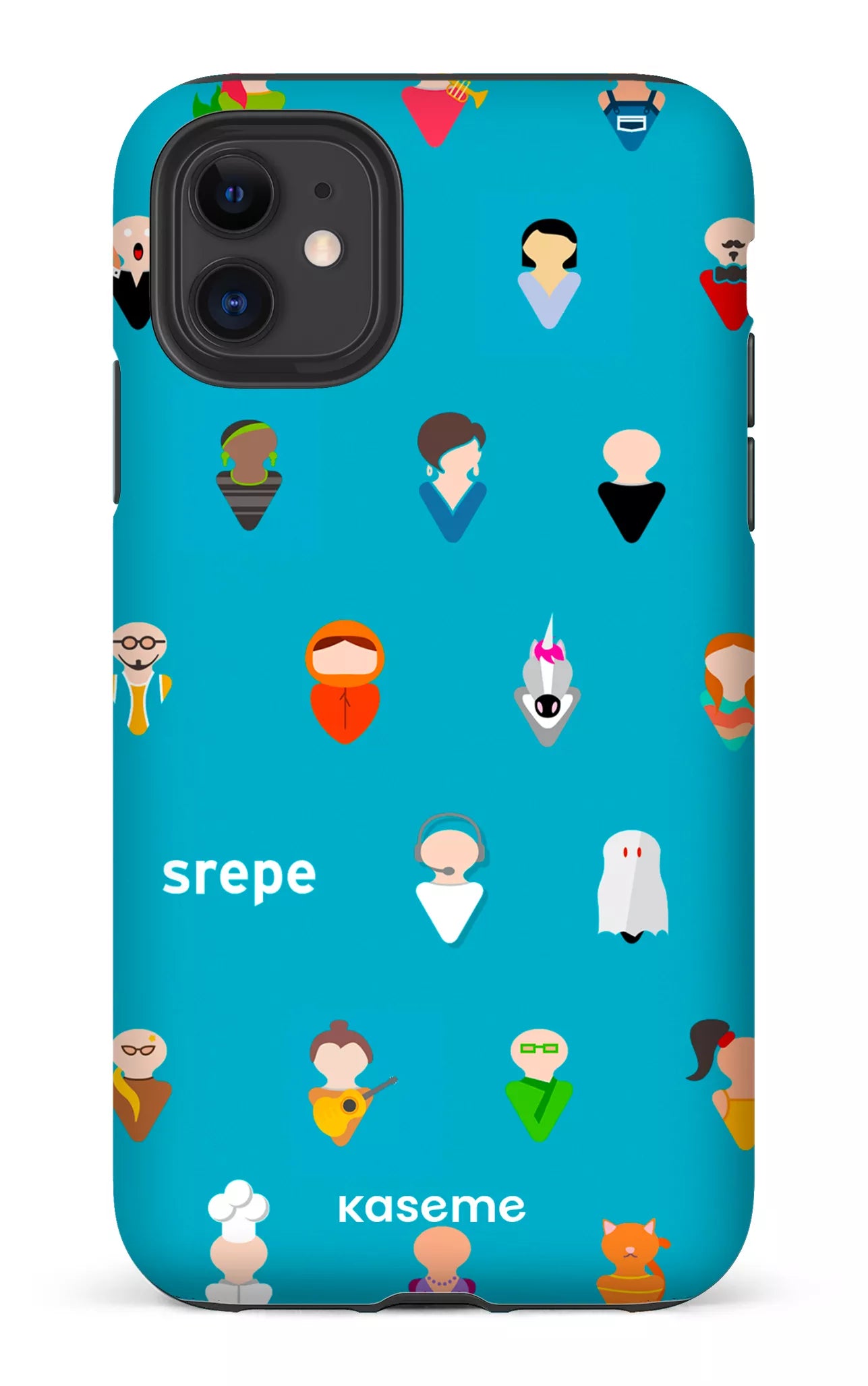 iPhone 11 Tough Matte Personnages Turquoise -