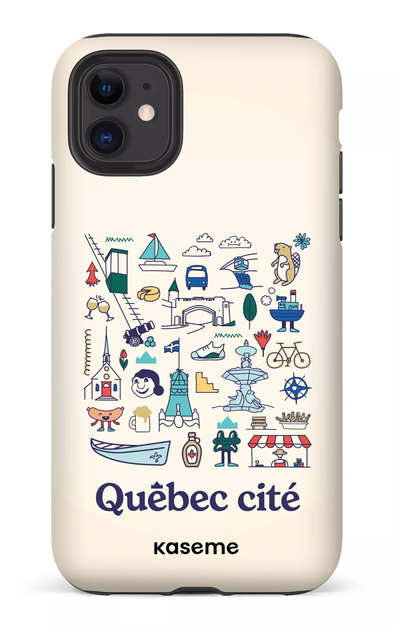 iPhone 11 Tough Matte Québec illustré -