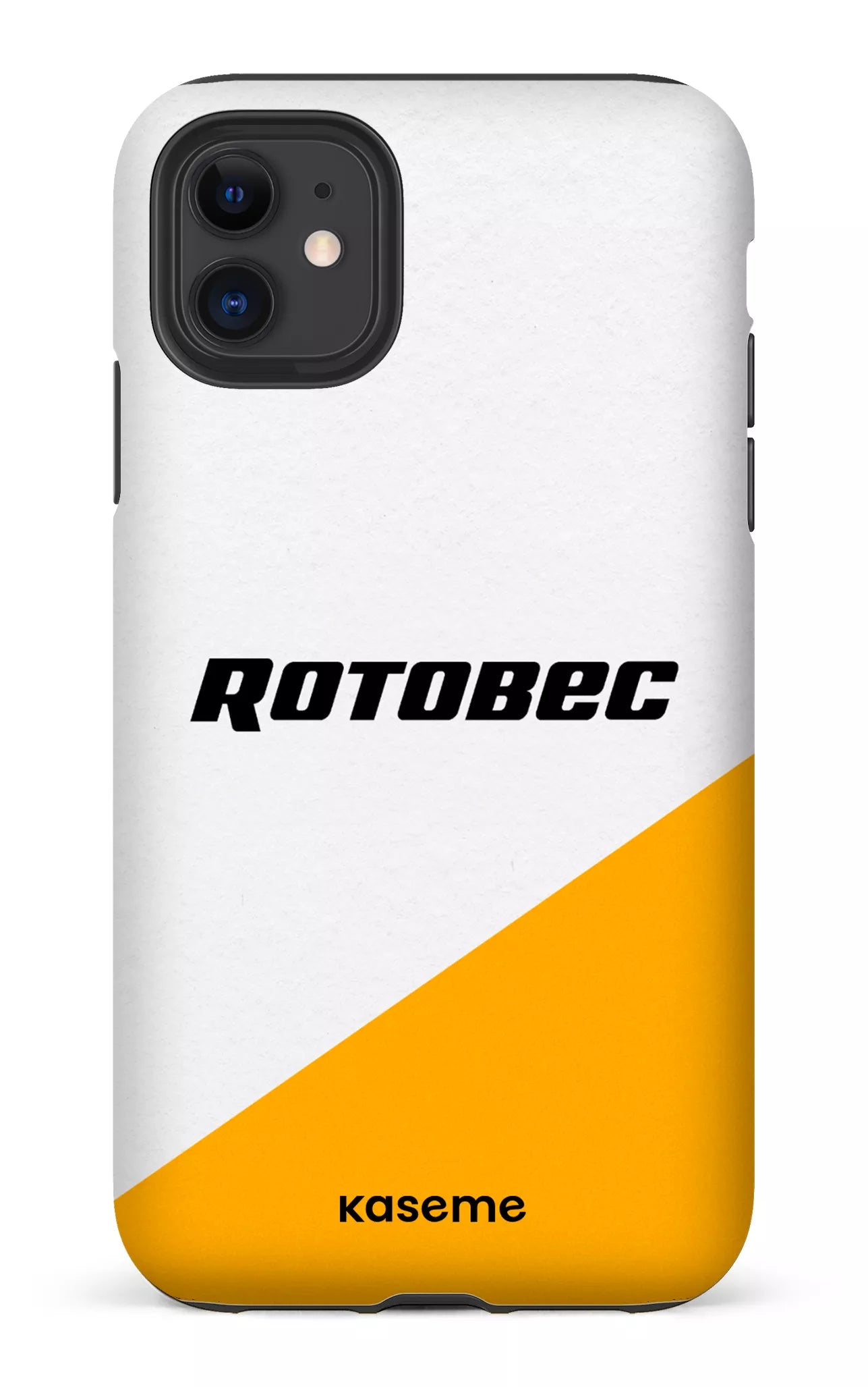 iPhone 11 Tough Matte Rotobec Blanc et Jaune -