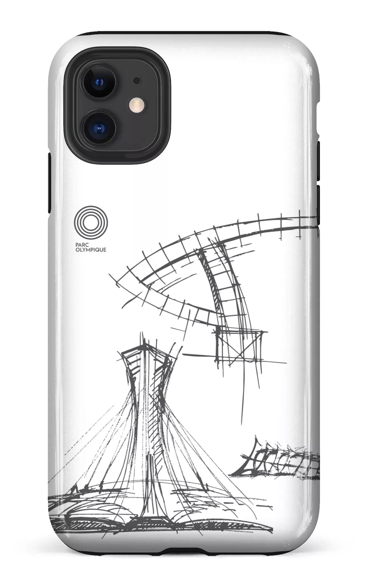 iPhone 11 Tough Parc Olympique - Croquis Plan Blanc -