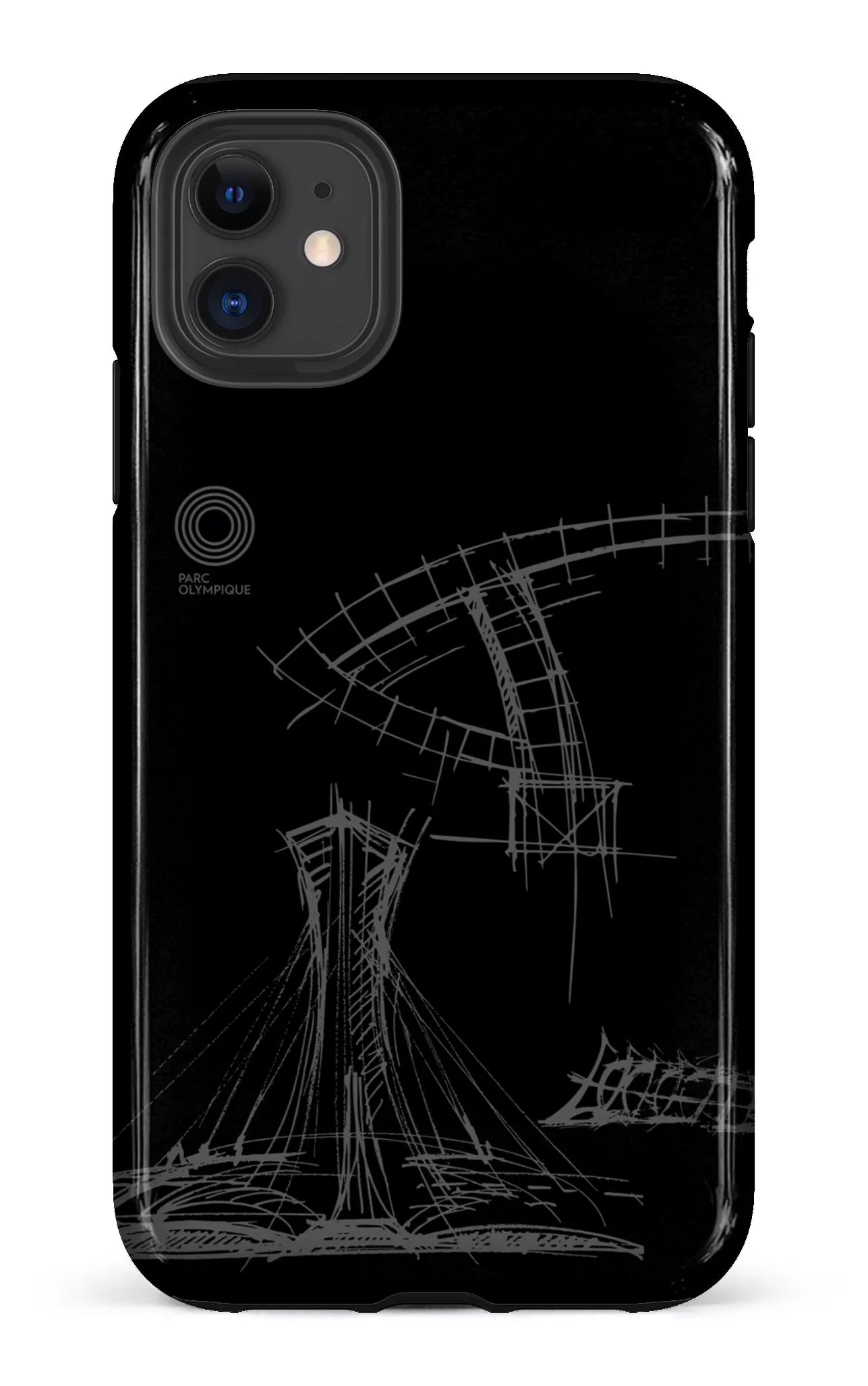 iPhone 11 Tough Parc Olympique - Croquis Plan Noir -