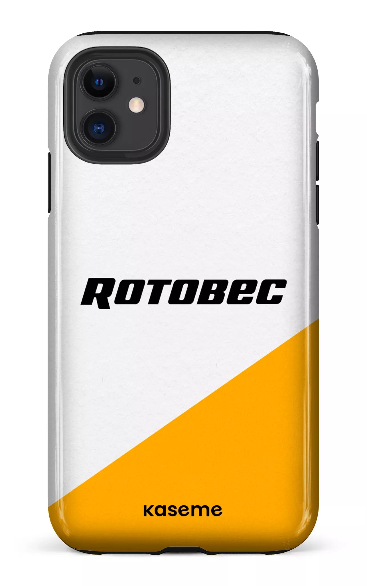 iPhone 11 Tough Rotobec Blanc et Jaune -