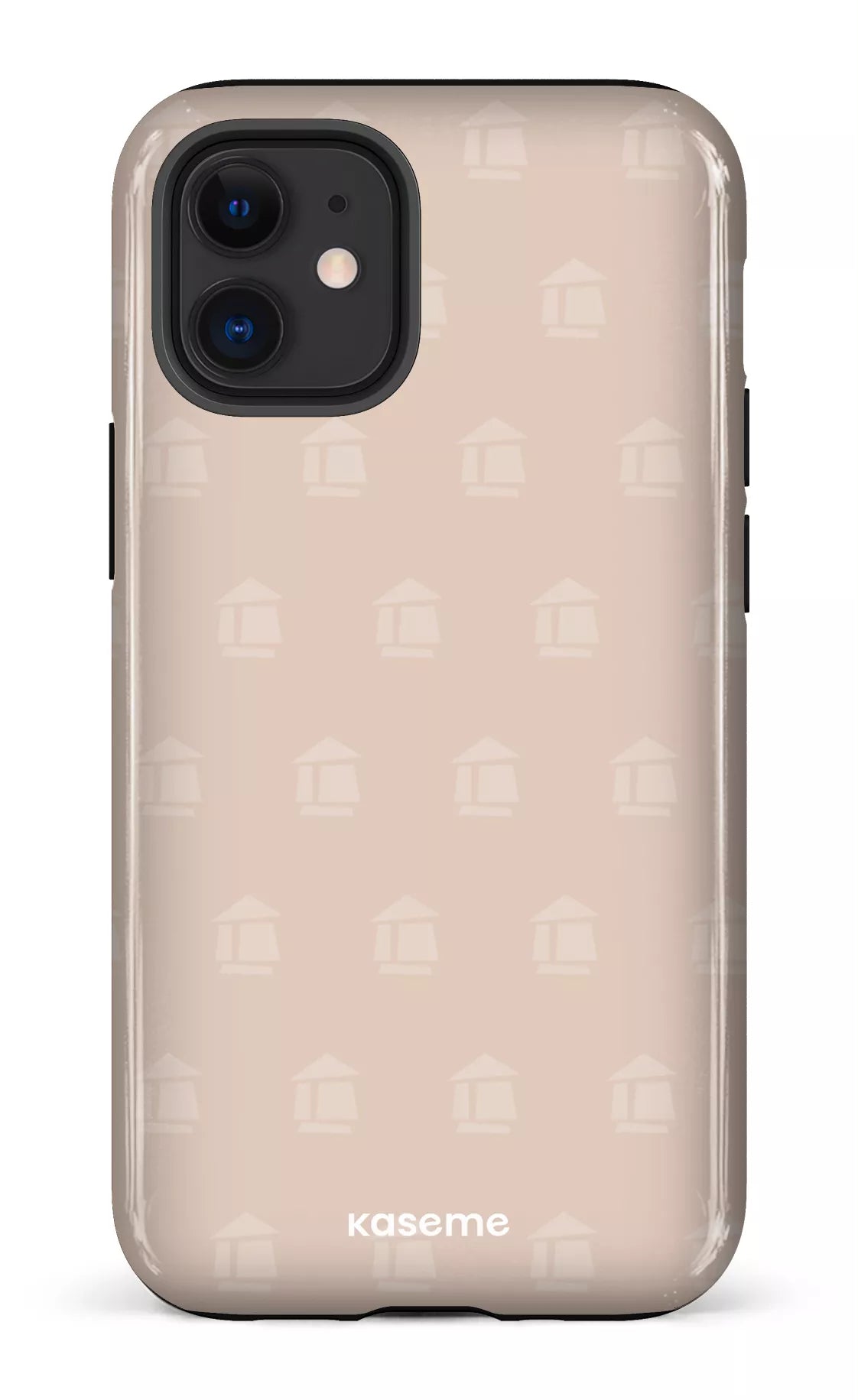 iPhone 12 Mini Tough Flordeco motif grège -