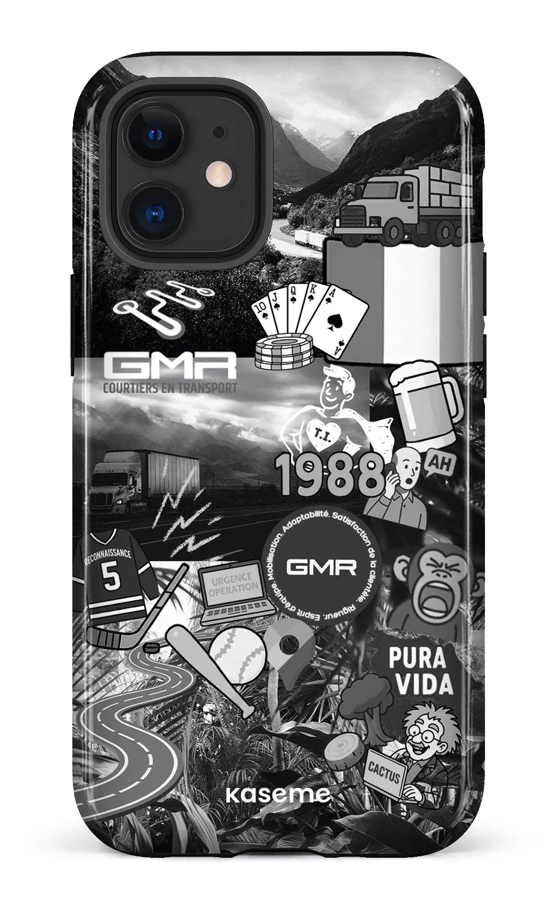 iPhone 12 Mini Tough GMR Collage Noir et Blanc -