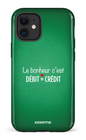 iPhone 12 Mini Tough Le bonheur c'est débit = crédit (vert) -