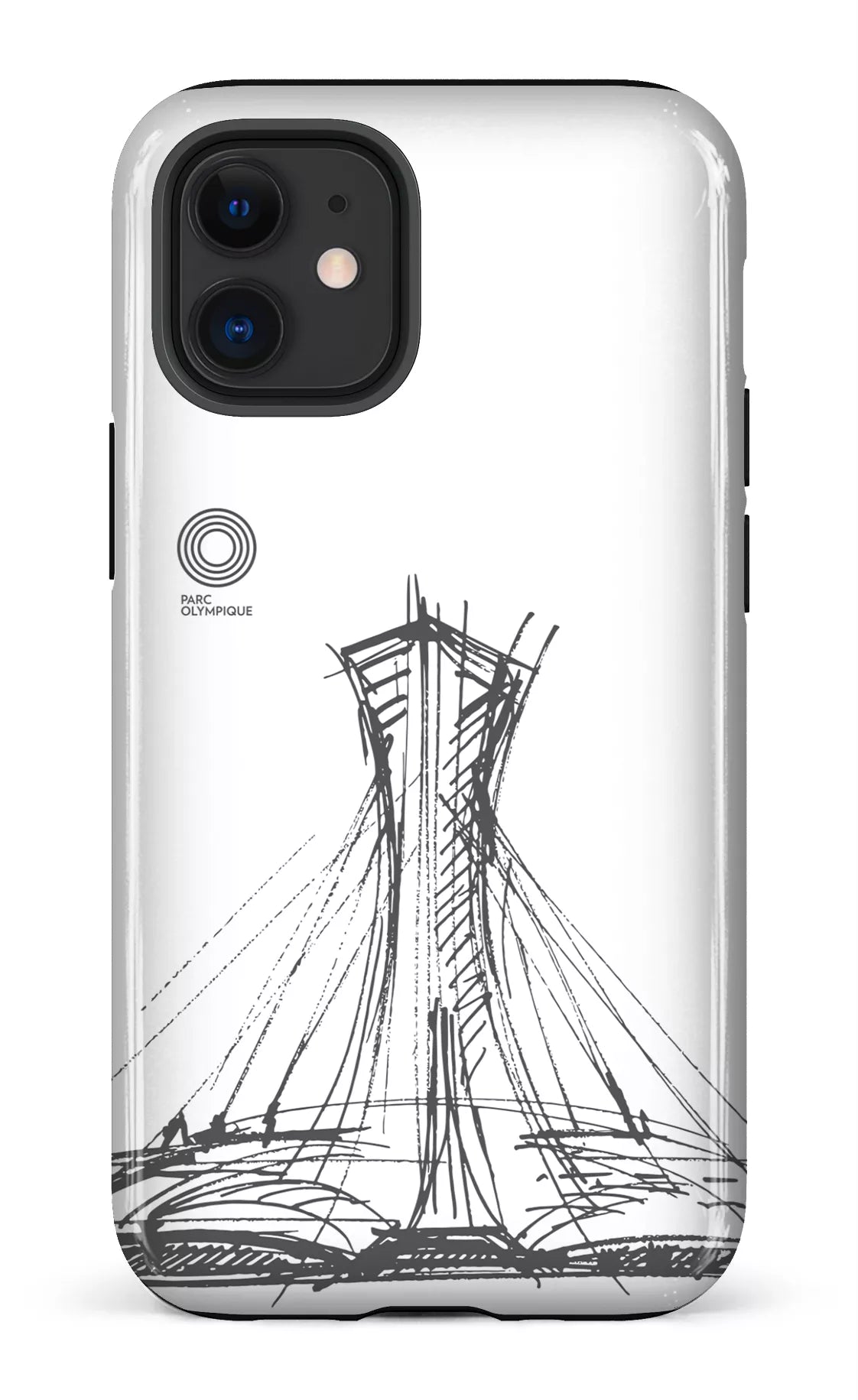 iPhone 12 Mini Tough Parc Olympique - Croquis Blanc -