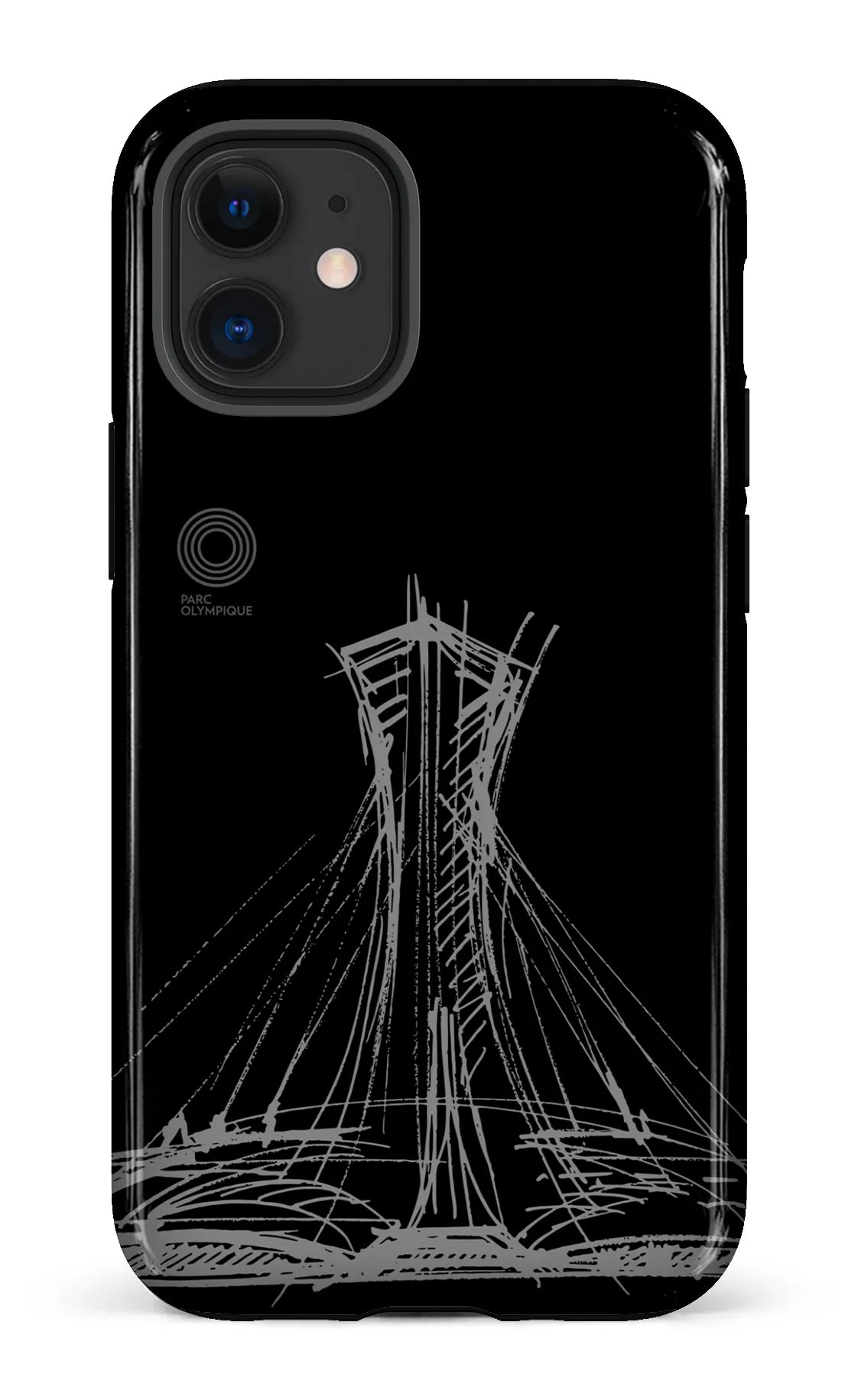 iPhone 12 Mini Tough Parc Olympique - Croquis Noir -