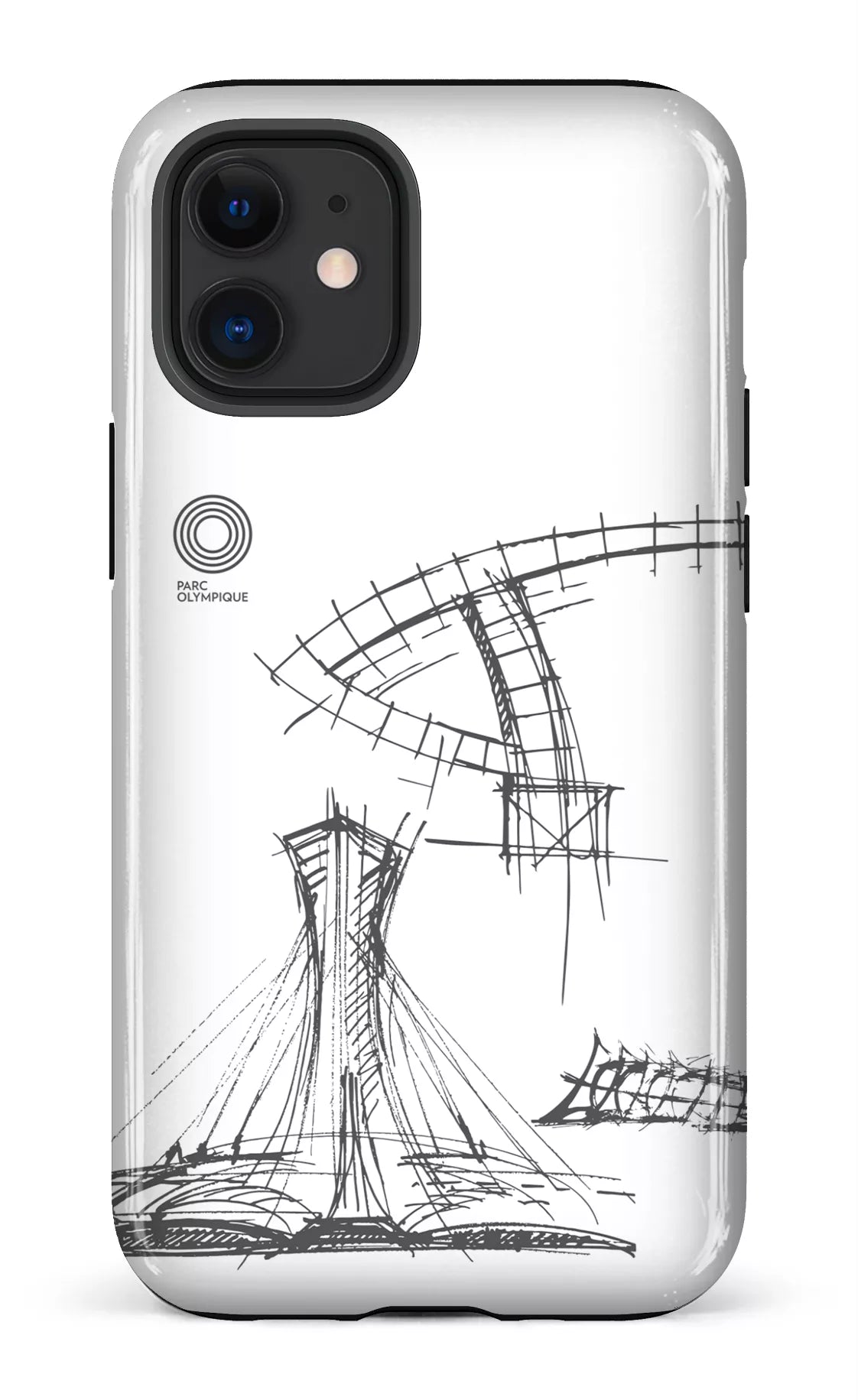 iPhone 12 Mini Tough Parc Olympique - Croquis Plan Blanc -