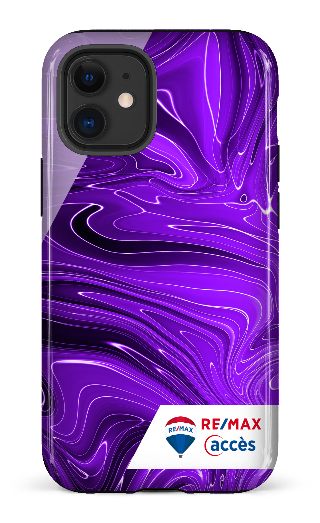 iPhone 12 Mini Tough Peinture marbrée sombre violette -