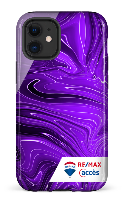 iPhone 12 Mini Tough Peinture marbrée sombre violette -