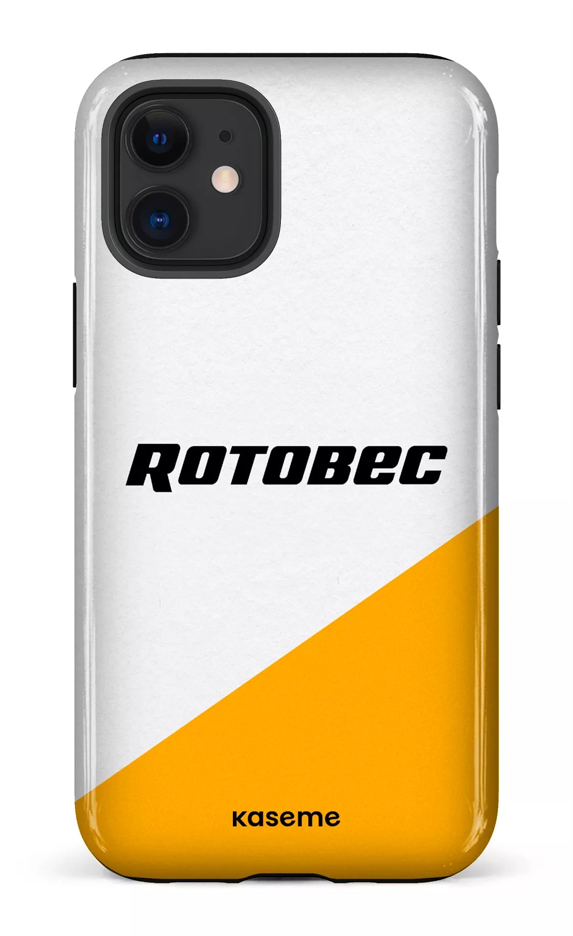iPhone 12 Mini Tough Rotobec Blanc et Jaune -