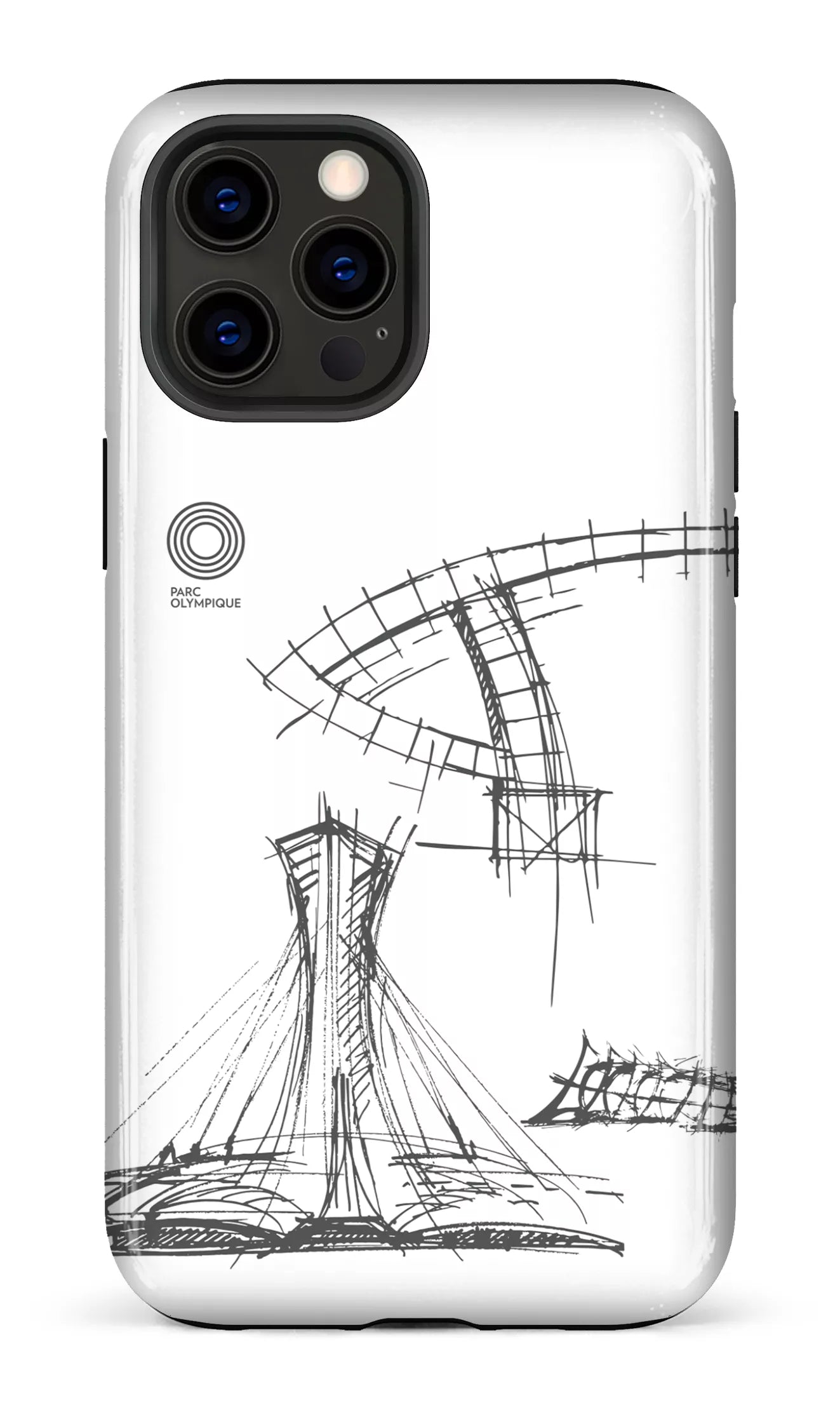 iPhone 12 Pro Max Tough Parc Olympique - Croquis Plan Blanc -