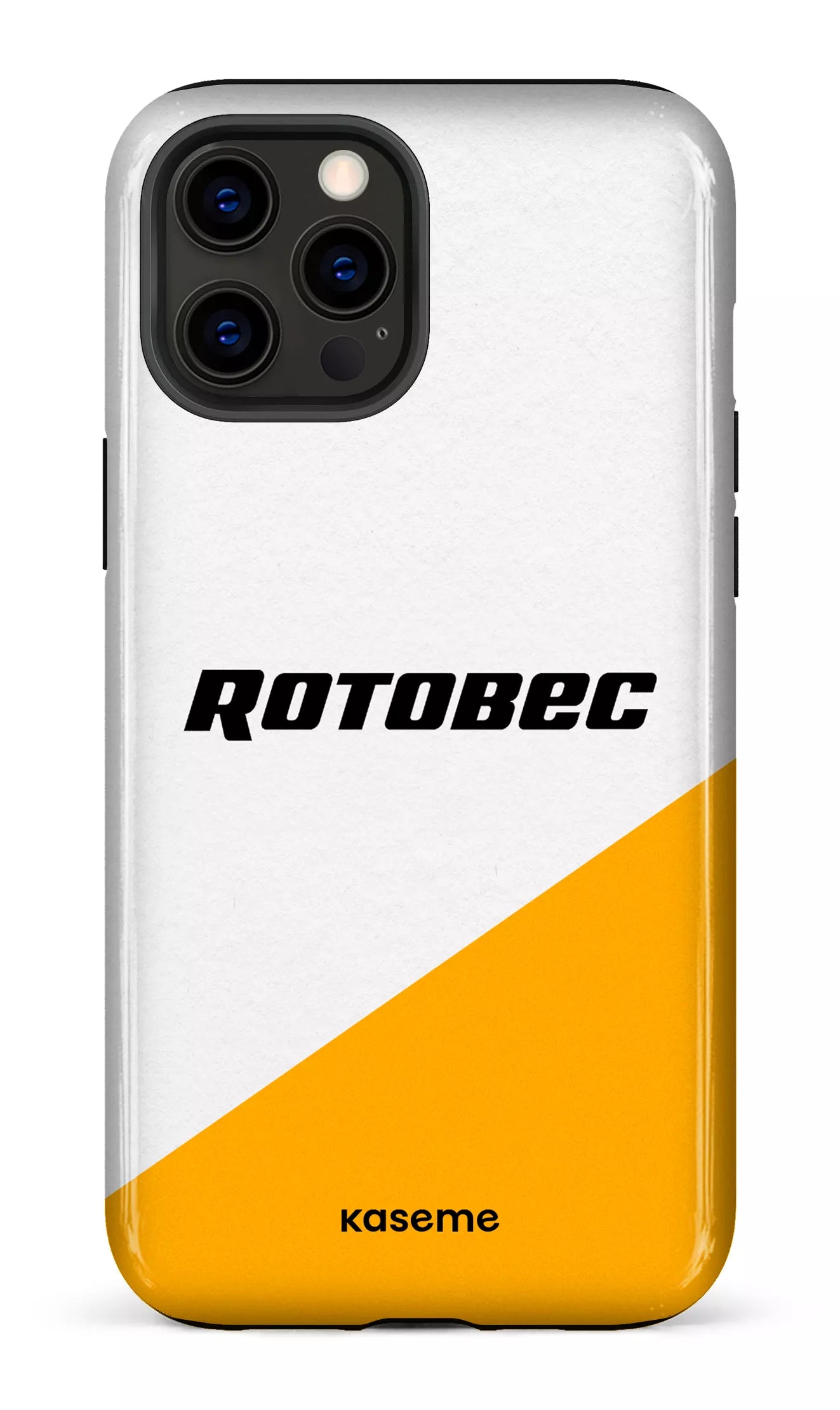 iPhone 12 Pro Max Tough Rotobec Blanc et Jaune -
