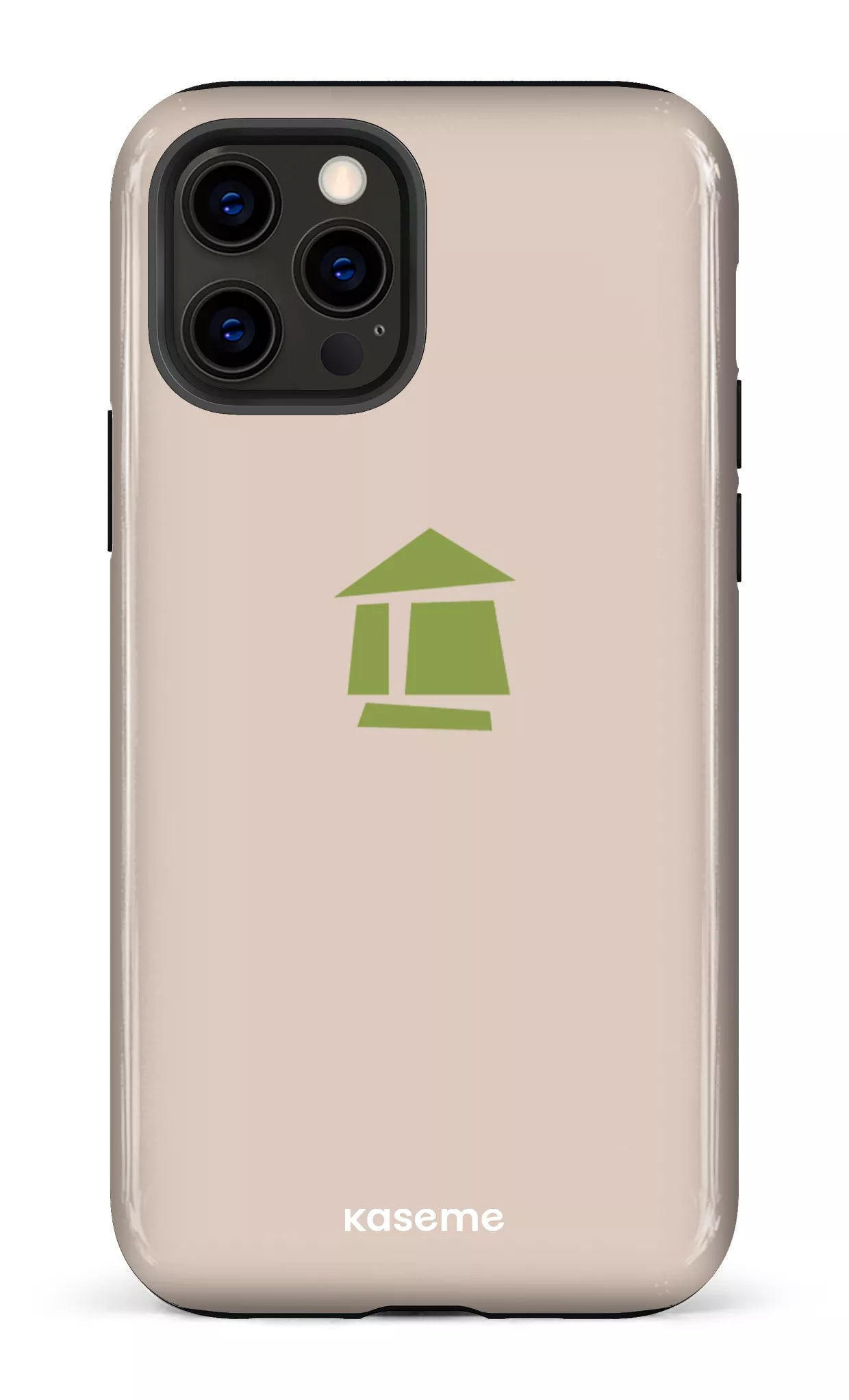 iPhone 12 Pro Tough Flordeco logo grège -