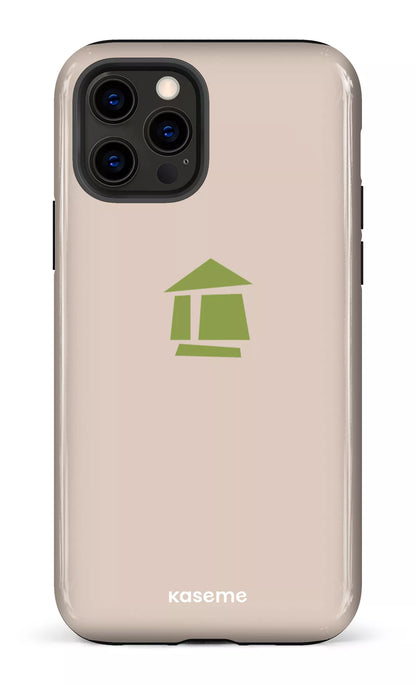 iPhone 12 Pro Tough Flordeco logo grège -