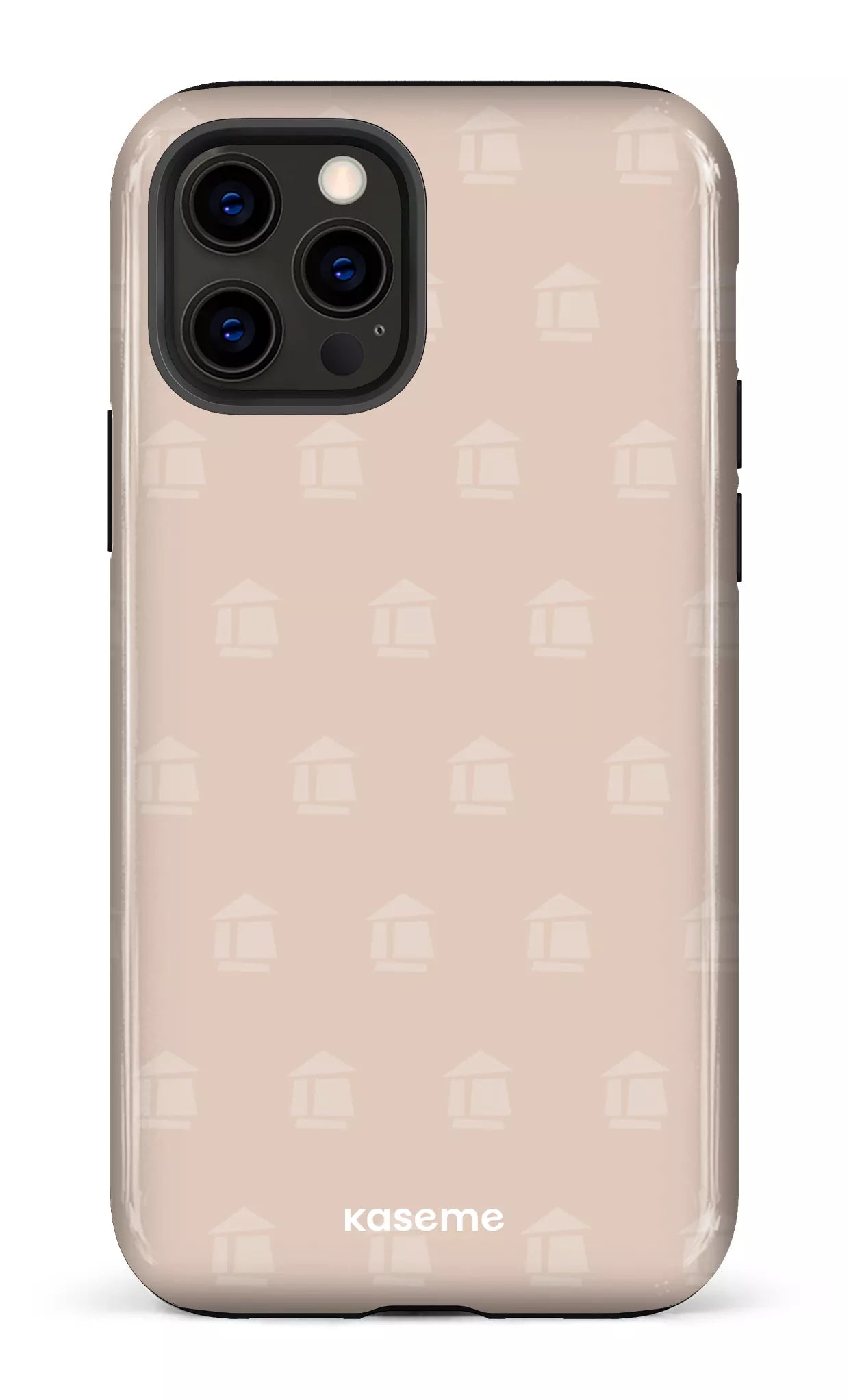 iPhone 12 Pro Tough Flordeco motif grège -