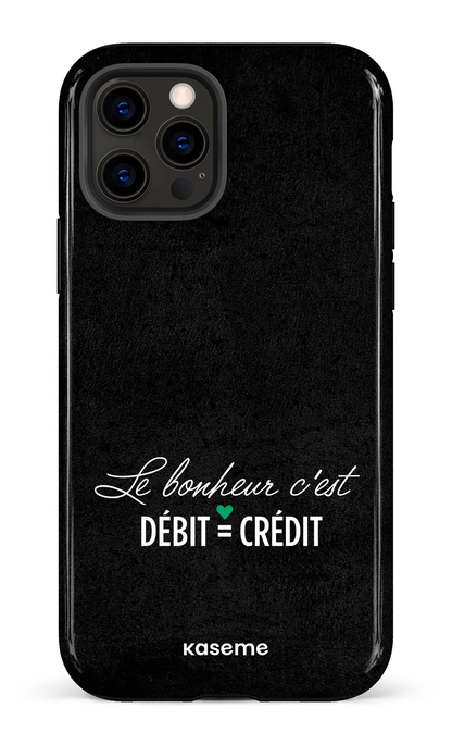 iPhone 12 Pro Tough Le bonheur c'est débit = crédit (noir) -