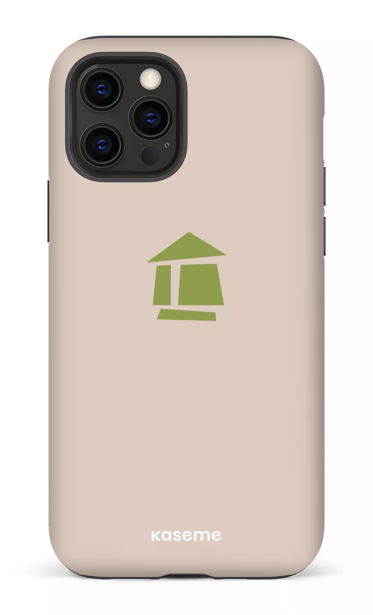 iPhone 12 Pro Tough Matte Flordeco logo grège -